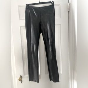 Faux leather front with knit back pants
